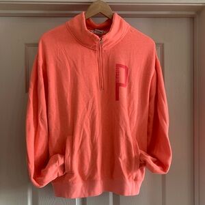 Victoria’s Secret PINK |Large | neon coral quarter zip sweatshirt